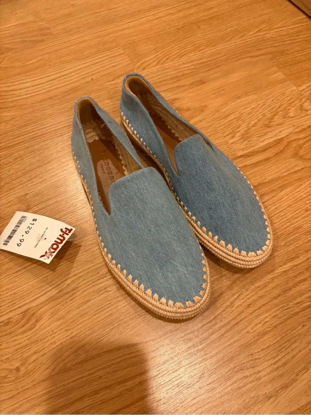 Robert Clergerie Light Blue Canvas Espadrille Loafers